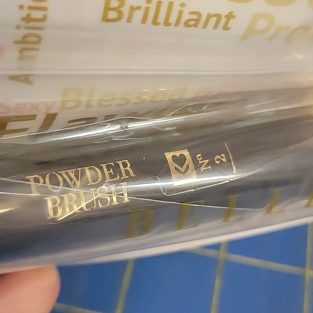 Belle Beauty Powder Brush Gold & Black Makeup 6.5